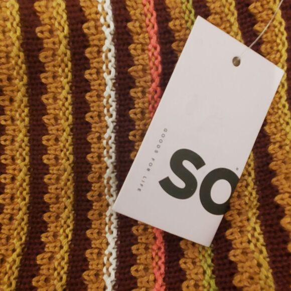 NWT SO Goods for Life Women's Skirt XS Brown Orange Crochet Knit Midi Boho - Picture 11 of 16